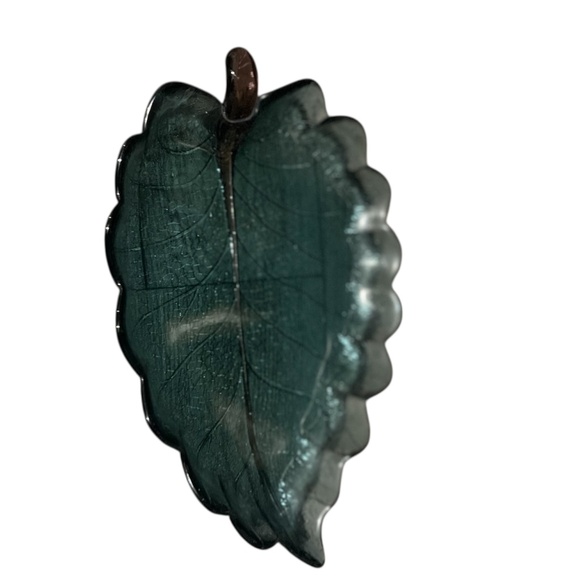 Set Of 3 Vintage Blue-Purple Art Glass Leaf Bowl Dynasty Purple-Blue Glass Bowl - Picture 6 of 6